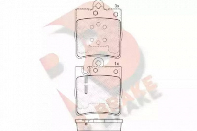 R BRAKE rb1312 -  Комплект тормозных колодок, дисковый тормоз